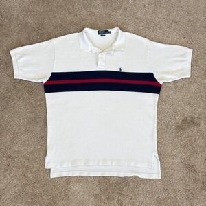 Vintage‎ Polo Ralph Lauren Knit Striped Polo Shirt Mens XL